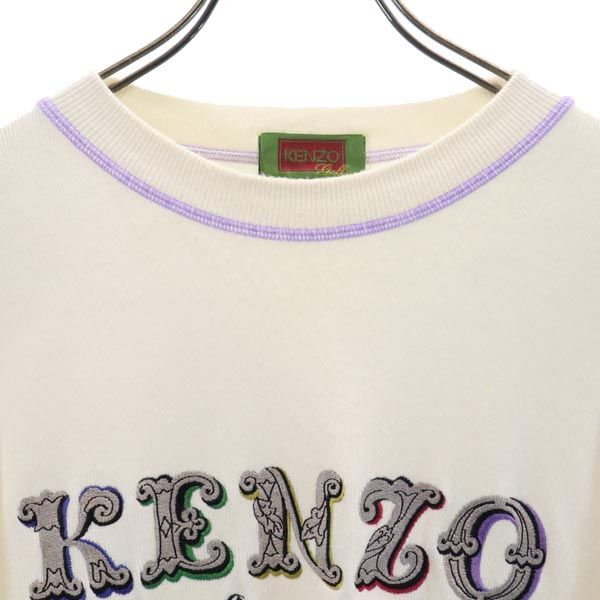 KENZO ケンゾー 日本製 ロゴ刺繍 ゴルフ 長袖 スウェット トレーナー 4 白系 メンズ