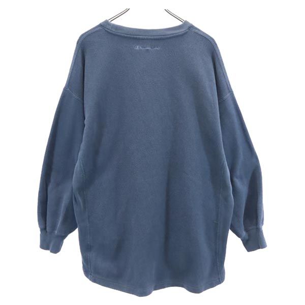 Champion チャンピオン 青単 復刻 ロゴ刺繍 長袖 リバースウィーブ スウェット トレーナー M 青系 メンズ