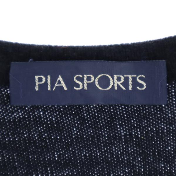 PIA SPORTS ピアスポーツ 日本製 ウールブレンド アーガイル ニットベスト 4 ブラック系 メンズ