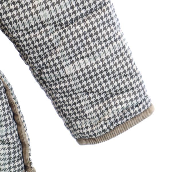 FJALLRAVEN フェールラーベン 千鳥柄 キルティングジャケット M ベージュ系 薄中綿入り 裏フリース レディース