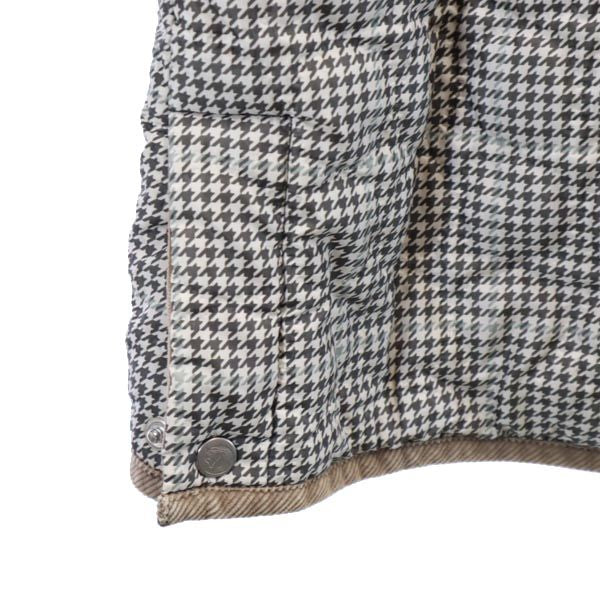 FJALLRAVEN フェールラーベン 千鳥柄 キルティングジャケット M ベージュ系 薄中綿入り 裏フリース レディース