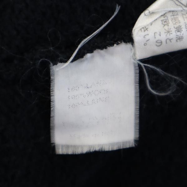 mila schon ミラショーン イタリア製 ロゴ刺繍 長袖 ニット 黒 セーター 裏起毛 メンズ