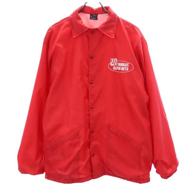 ARISTO JAC アリストジャック USA製 ロゴプリント ナイロンジャケット L 赤 メンズ