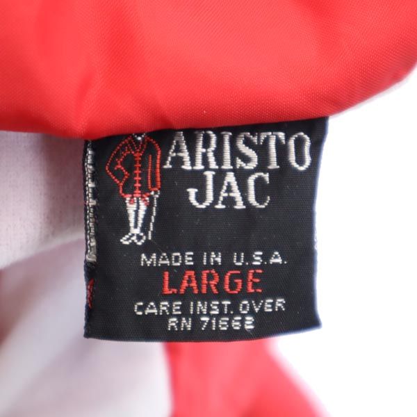 ARISTO JAC アリストジャック USA製 ロゴプリント ナイロンジャケット L 赤 メンズ