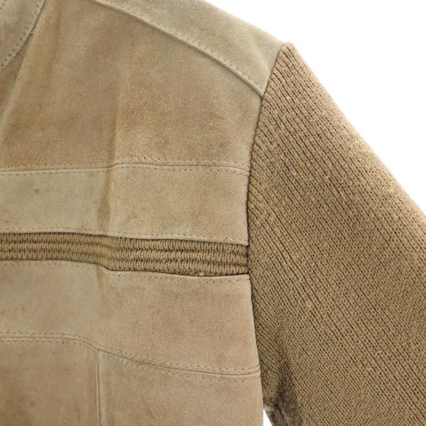 STYLE WISE 80s ヴィンテージ スエード ニット ジャケット S 茶 メンズ