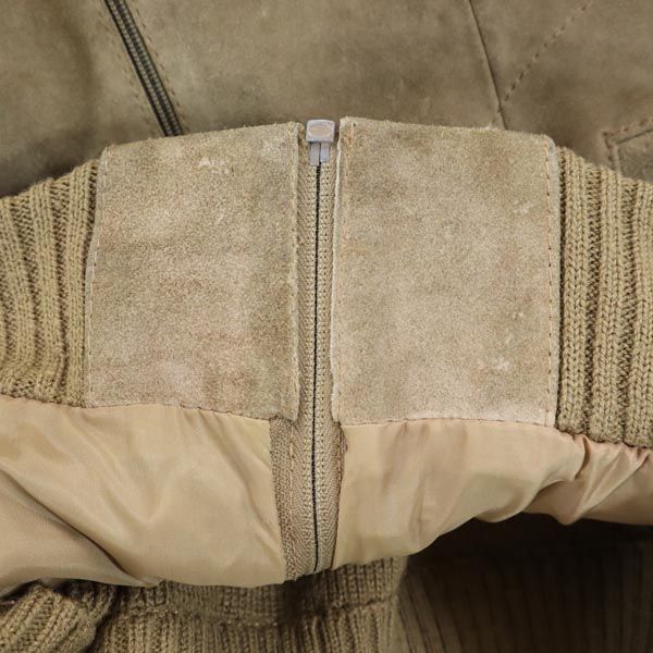 STYLE WISE 80s ヴィンテージ スエード ニット ジャケット S 茶 メンズ