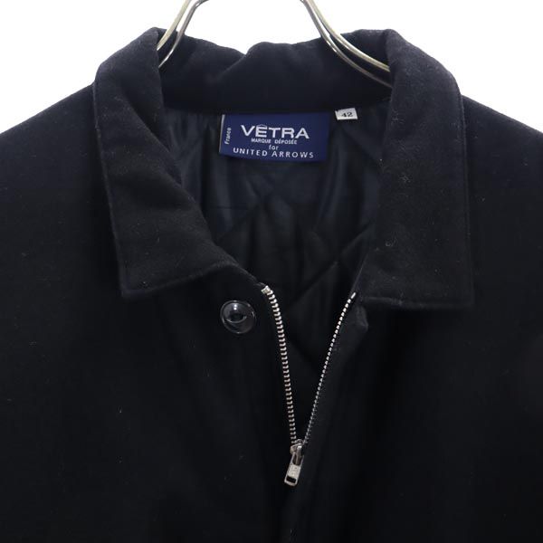 ベトラ ユナイテッドアローズ ウールブレンド ジップ シャツジャケット 42 ブラック VETRA UNITED ARROWS 中綿 メンズ