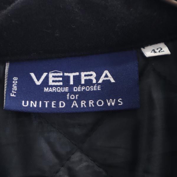 ベトラ ユナイテッドアローズ ウールブレンド ジップ シャツジャケット 42 ブラック VETRA UNITED ARROWS 中綿 メンズ