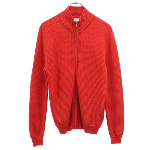 Calvin klein カルバンクライン ウール ニット ジップジャケット M 赤系 メンズ