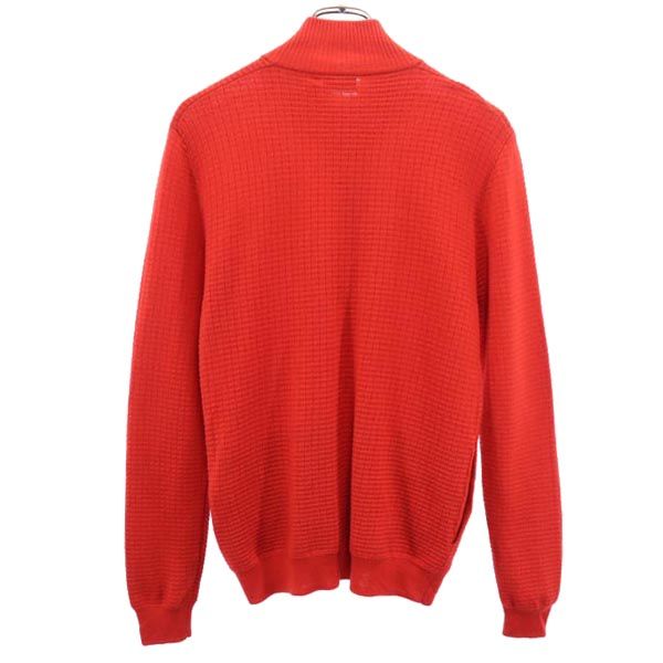 Calvin klein カルバンクライン ウール ニット ジップジャケット M 赤系 メンズ