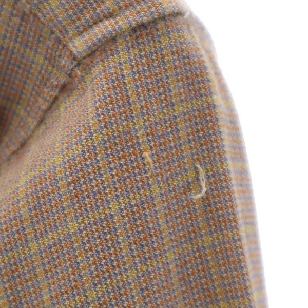 Pierre Cardin ピエールカルダン チェック柄 長袖 シャツ S 茶色 メンズ