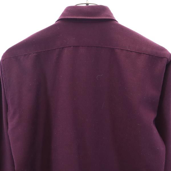 Pierre Cardin ピエールカルダン 長袖 ウールシャツ パープル系 メンズ