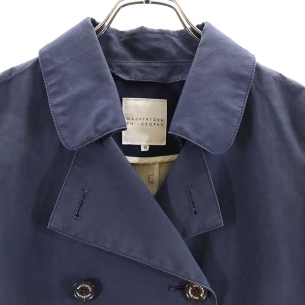MACKINTOSH PHILOSOPHY マッキントッシュフィロソフィー 日本製 三陽商会 ノーカラーコート 36 ネイビー系 レディース