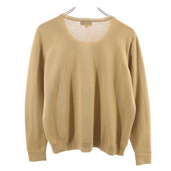 TRUSSARDI トラサルディ 日本製 ウール 長袖 ニット 46 ブラウン系 セーター レディース