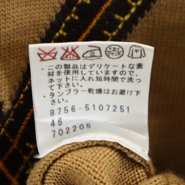 TRUSSARDI トラサルディ 日本製 ウール 長袖 ニット 46 ブラウン系 セーター レディース