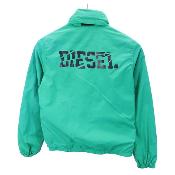 DIESEL ディーゼル バックロゴプリント ナイロン ジップパーカー 10 グリーン系 キッズ