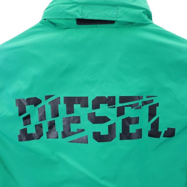 DIESEL ディーゼル バックロゴプリント ナイロン ジップパーカー 10 グリーン系 キッズ