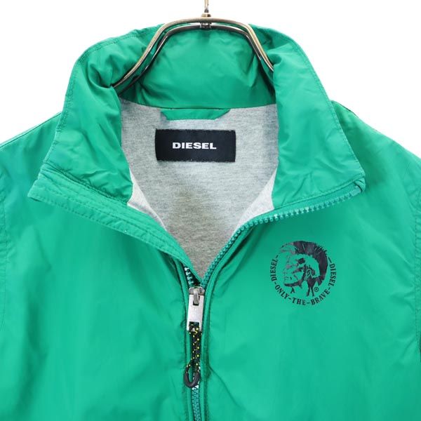 DIESEL ディーゼル バックロゴプリント ナイロン ジップパーカー 10 グリーン系 キッズ