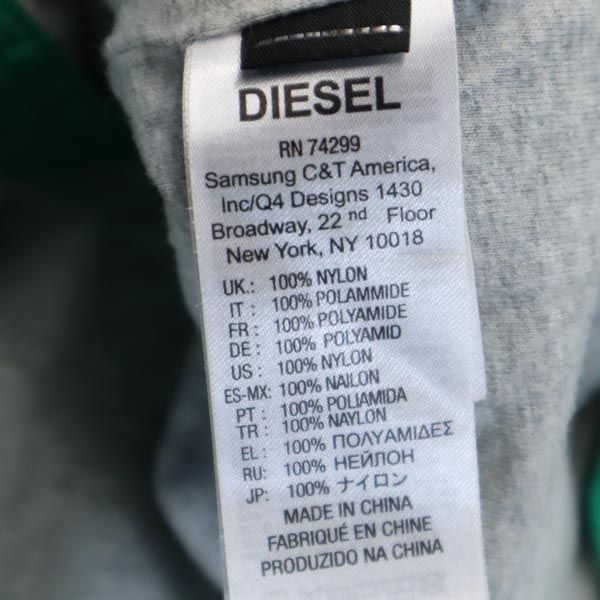 DIESEL ディーゼル バックロゴプリント ナイロン ジップパーカー 10 グリーン系 キッズ