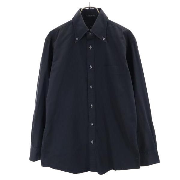 BURBERRY BLACK LABEL バーバリーブラックレーベル 三陽商会 長袖 ボタンダウンシャツ 39 ブラック メンズ