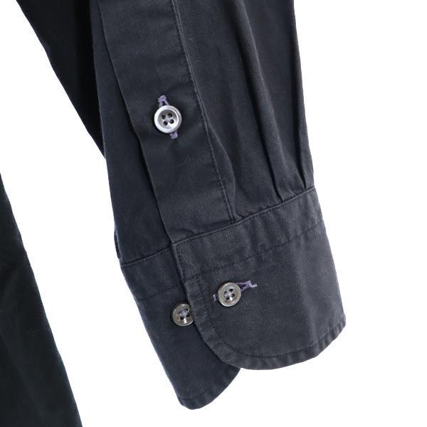 BURBERRY BLACK LABEL バーバリーブラックレーベル 三陽商会 長袖 ボタンダウンシャツ 39 ブラック メンズ