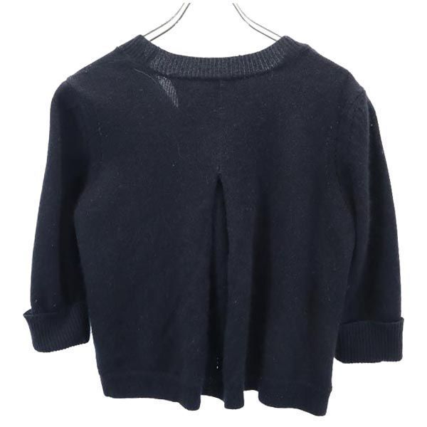 MARC BY MARC JACOBS マークバイマークジェイコブス ウールブレンド 7分袖 ニット カーディガン S ブラック系 ボレロ リボン レディース