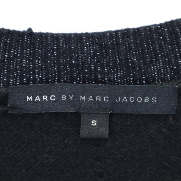 MARC BY MARC JACOBS マークバイマークジェイコブス ウールブレンド 7分袖 ニット カーディガン S ブラック系 ボレロ リボン レディース