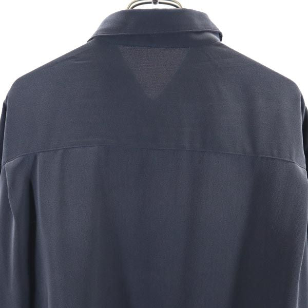 日本製 ロゴ刺繍 長袖 シャツ グレー メンズ