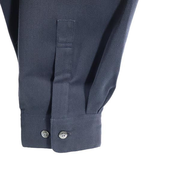 日本製 ロゴ刺繍 長袖 シャツ グレー メンズ