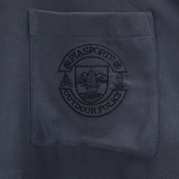 日本製 ロゴ刺繍 長袖 シャツ グレー メンズ