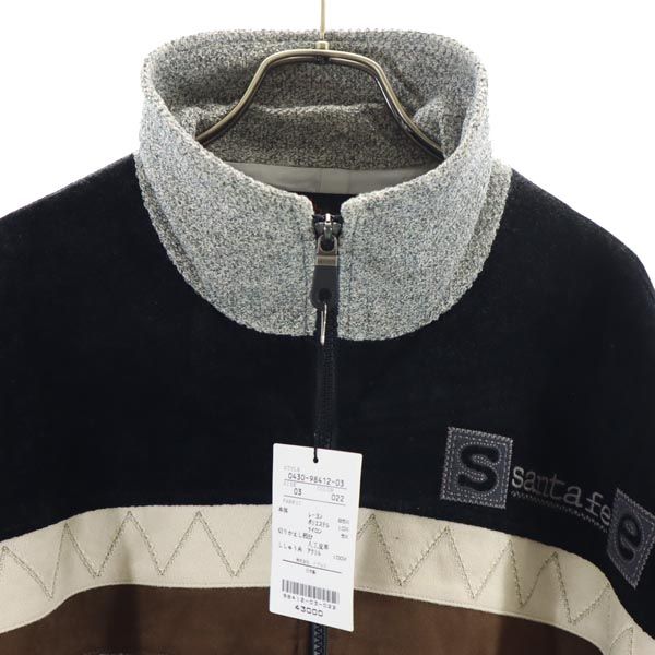 未使用 santa fe サンタフェ 日本製 バック ロゴ 刺繍 ジャケット 3 グレー系 メンズ