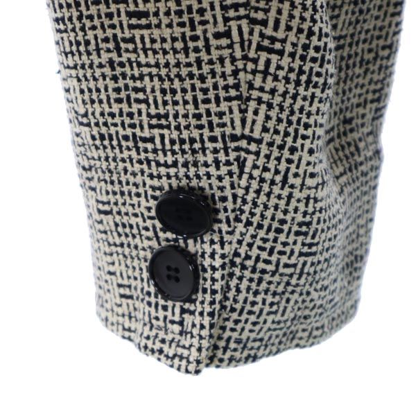 GIVENCHY ジバンシィ シルク リネンブレンド テーラードジャケット 17 黒×ベージュ レディース