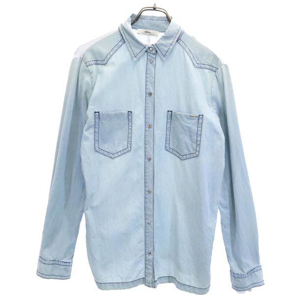 DIESEL ディーゼル 長袖 袖レイヤード シャツ S ブルー系 レディース