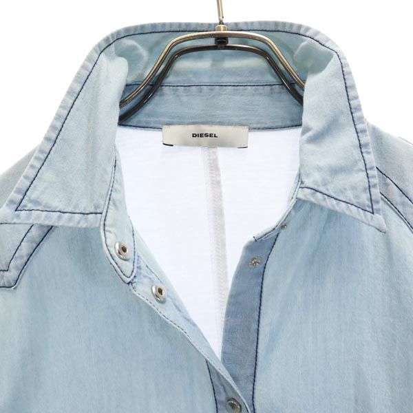 DIESEL ディーゼル 長袖 袖レイヤード シャツ S ブルー系 レディース