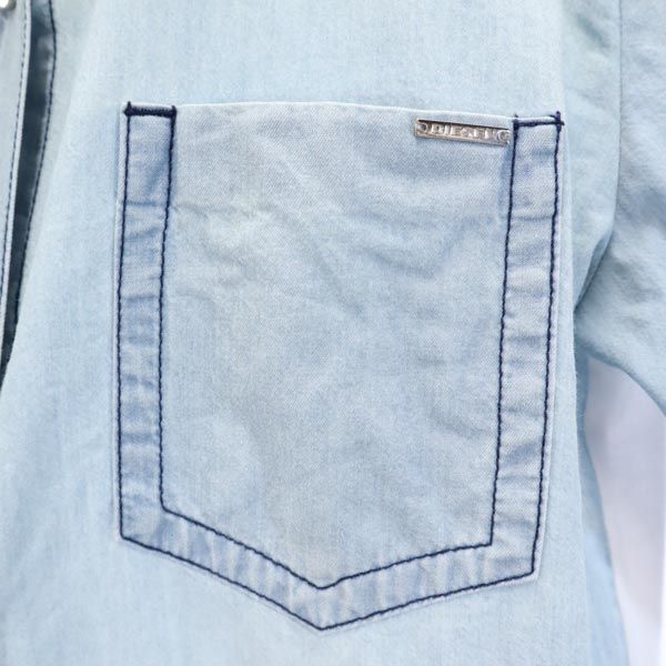 DIESEL ディーゼル 長袖 袖レイヤード シャツ S ブルー系 レディース
