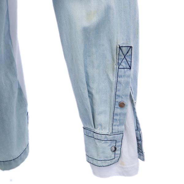 DIESEL ディーゼル 長袖 袖レイヤード シャツ S ブルー系 レディース