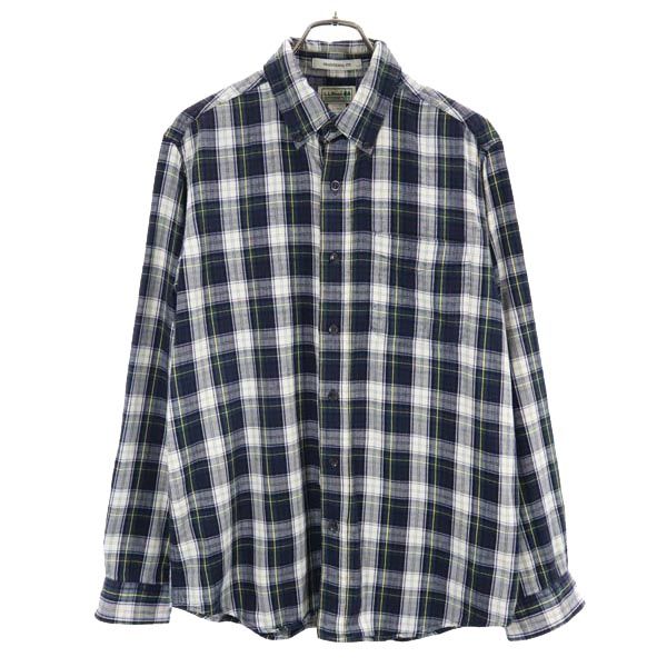 L.L.Bean エルエルビーン チェック柄 長袖 ボタンダウンシャツ S 紺×緑×白 アウトドア メンズ