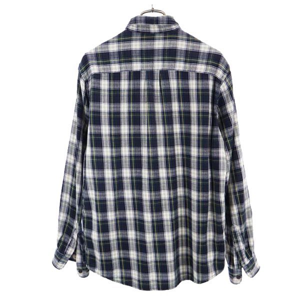 L.L.Bean エルエルビーン チェック柄 長袖 ボタンダウンシャツ S 紺×緑×白 アウトドア メンズ