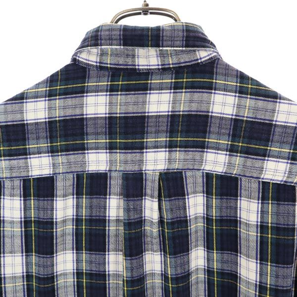 L.L.Bean エルエルビーン チェック柄 長袖 ボタンダウンシャツ S 紺×緑×白 アウトドア メンズ