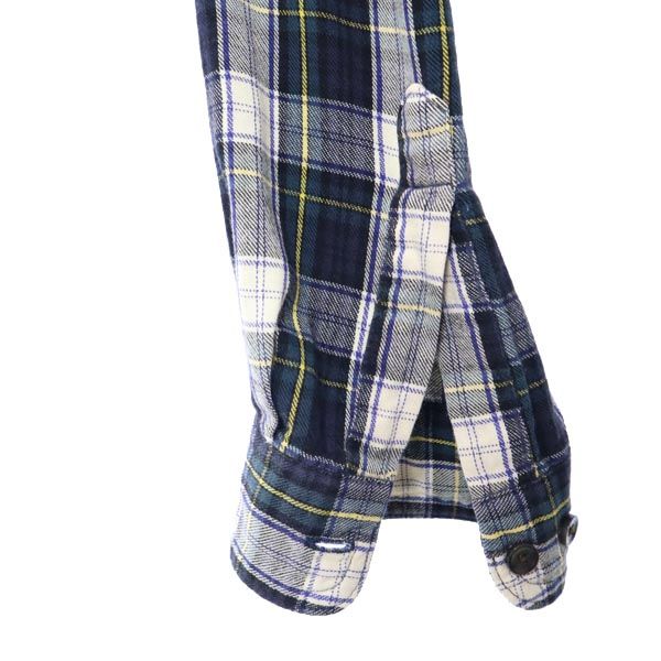 L.L.Bean エルエルビーン チェック柄 長袖 ボタンダウンシャツ S 紺×緑×白 アウトドア メンズ