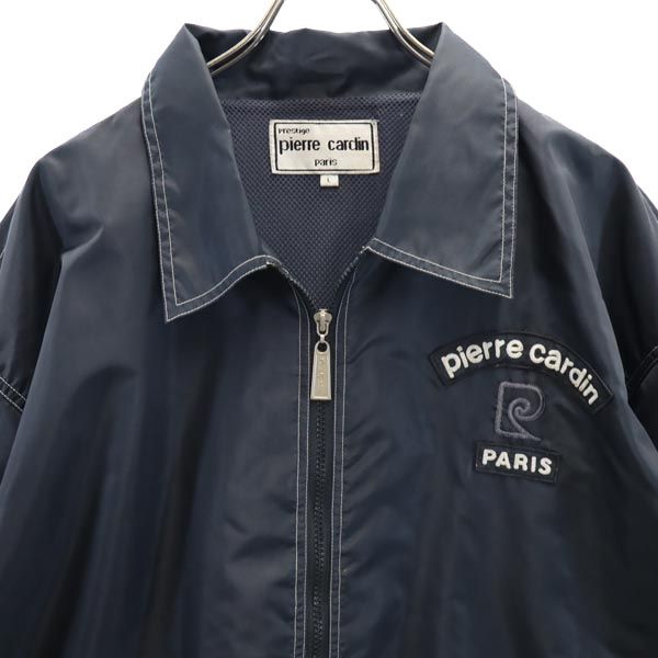 Pierre Cardin ピエールカルダン バック ロゴ 刺繍 コーチジャケット L 黒系 メンズ