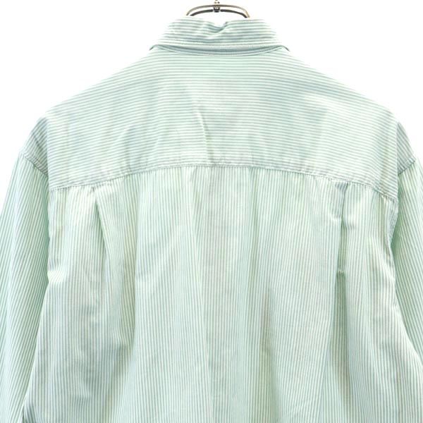 Budweiser バドワイザー ストライプ 長袖 シャツ グリーン系 ロゴ刺_ メンズ