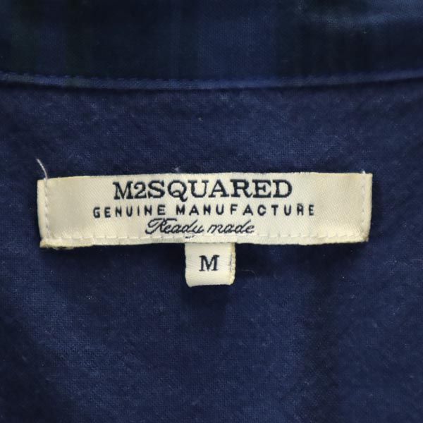 M2SQUARED エムツースクエアード チェック 長袖 シャツ M ネイビー系 メンズ
