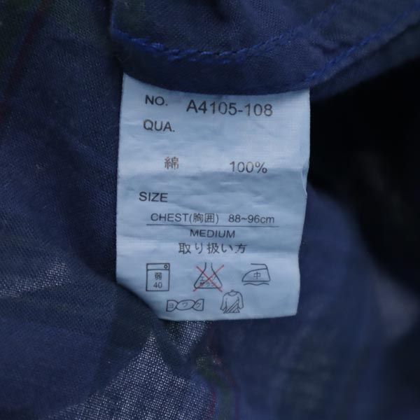 M2SQUARED エムツースクエアード チェック 長袖 シャツ M ネイビー系 メンズ