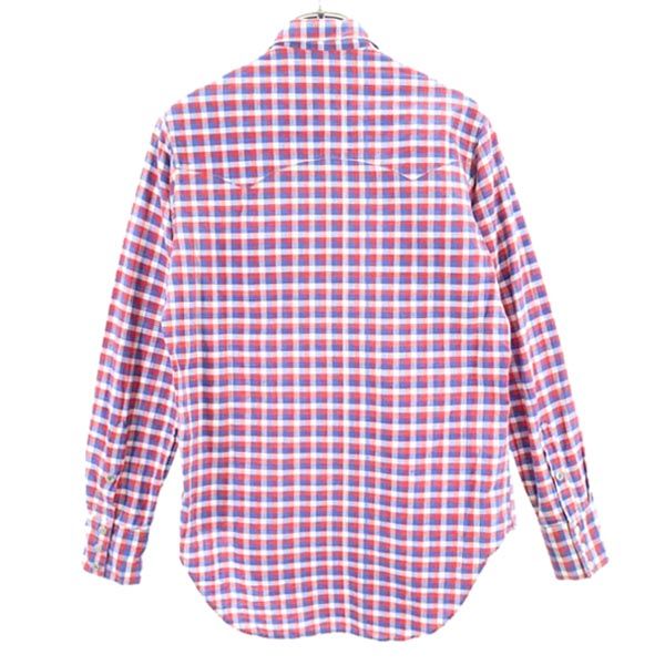 POLO RALPH LAUREN ポロラルフローレン チェック柄 長袖 ウエスタンシャツ 9 赤×青 レディース