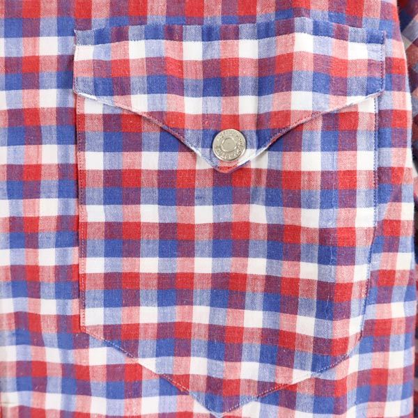 POLO RALPH LAUREN ポロラルフローレン チェック柄 長袖 ウエスタンシャツ 9 赤×青 レディース