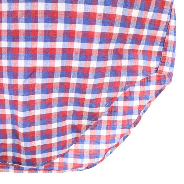 POLO RALPH LAUREN ポロラルフローレン チェック柄 長袖 ウエスタンシャツ 9 赤×青 レディース