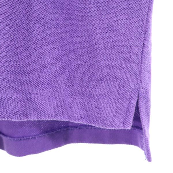 Polo by Ralph Lauren ポロバイラルフローレン ロゴ刺繍 長袖 ポロシャツ M 紫 鹿の子 メンズ