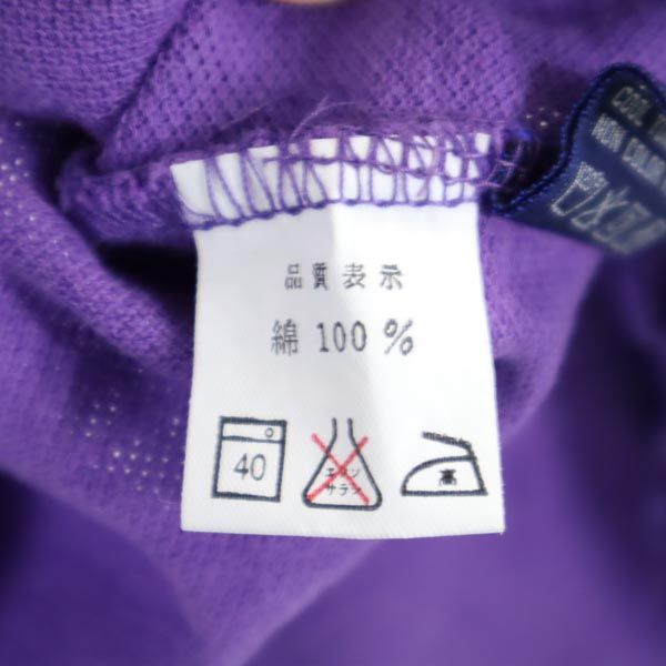 Polo by Ralph Lauren ポロバイラルフローレン ロゴ刺繍 長袖 ポロシャツ M 紫 鹿の子 メンズ