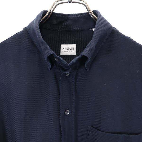 アルマーニコレッツォーニ 長袖 シャツ 40 ネイビー系 ARMANI COLLEZIONI メンズ